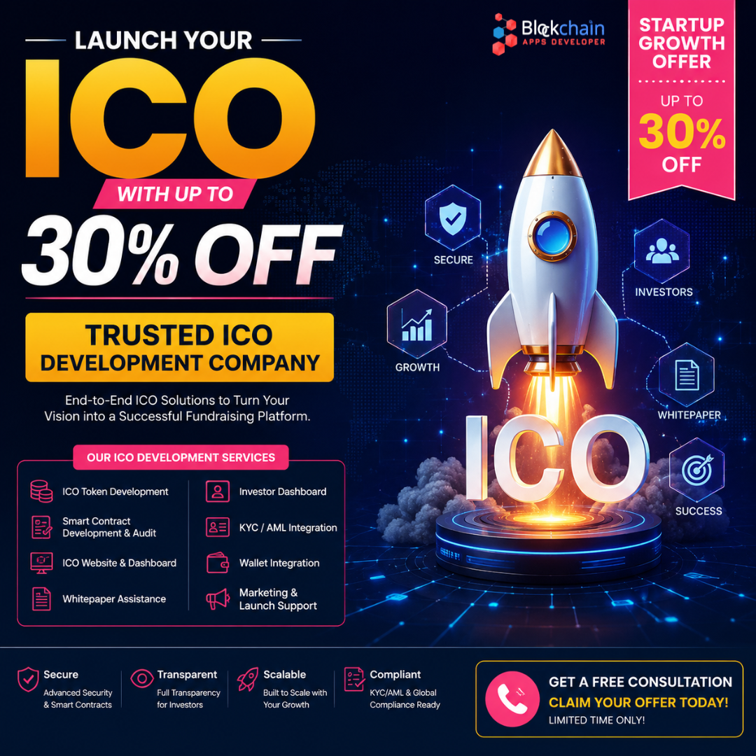 Launch Your ICO with Up to 30% OFF Trusted ICO Development Company